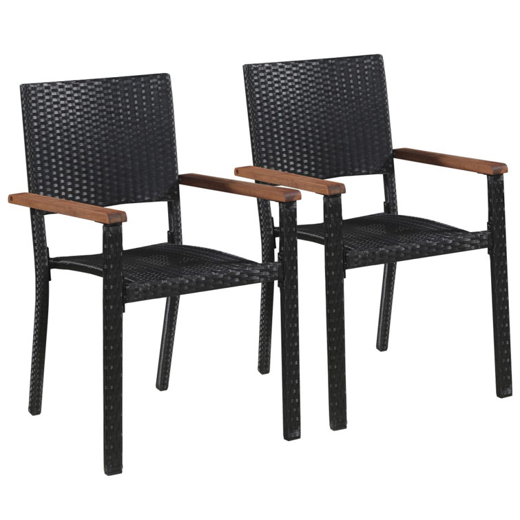 Bay Isle Home Patio Chairs Poly Rattan Black Wayfair